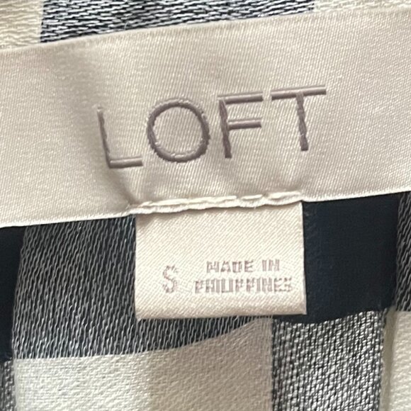 Loft Black and white Buffalo plaid Tunic Top - Picture 3 of 3